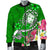 Fiji Men's Bomber Jacket - Turtle Plumeria (Green) Green - Polynesian Pride