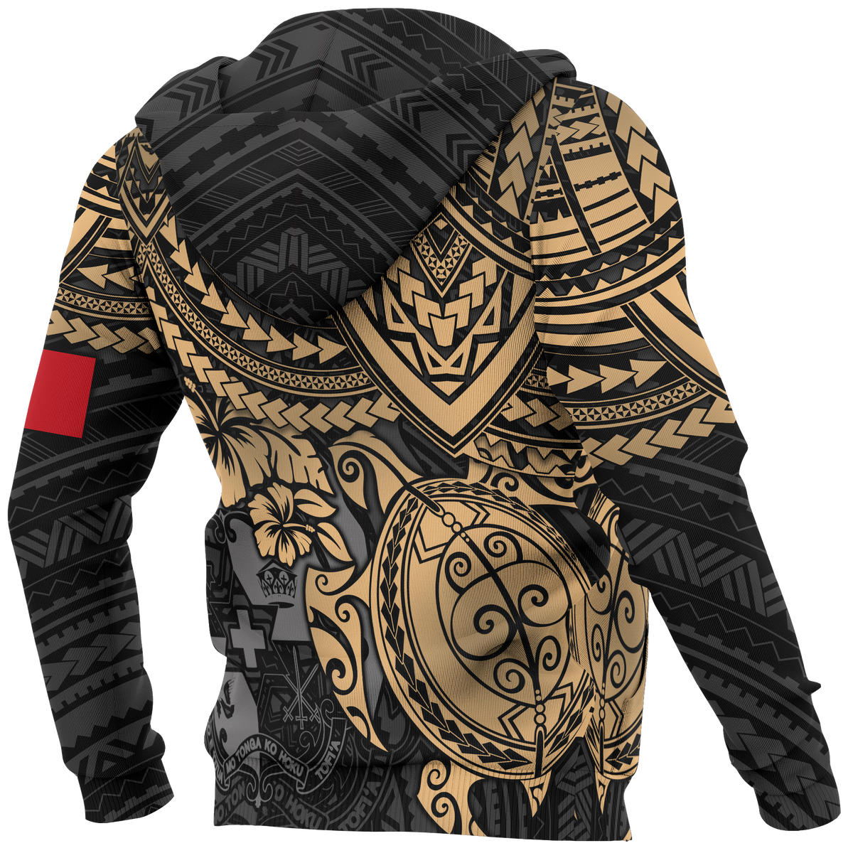 Tonga Polynesian Hoodie Golden Turtle - Polynesian Pride