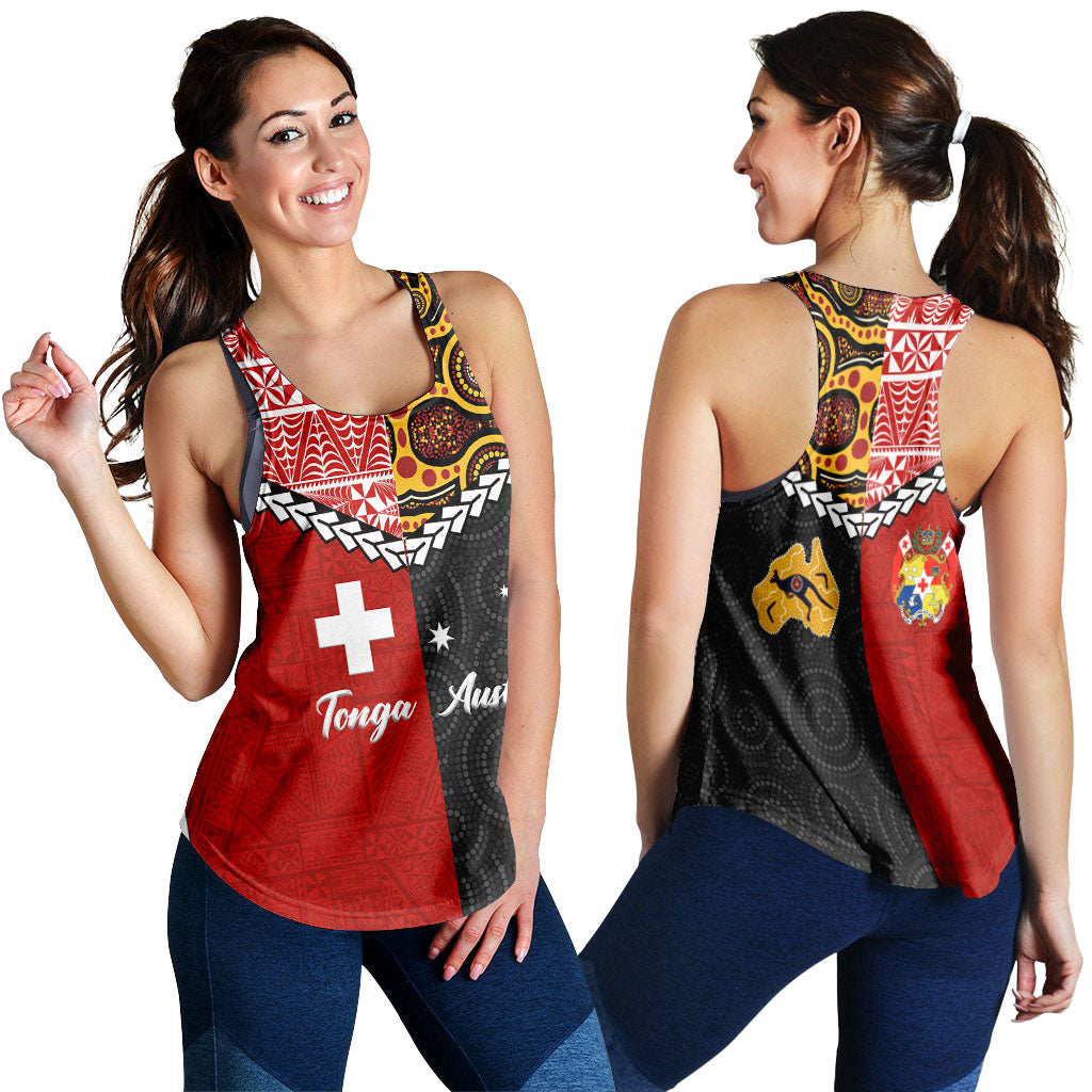 Tonga Combine Australia Aboriginal Heritage Women Tank Top - LT12 Red - Polynesian Pride