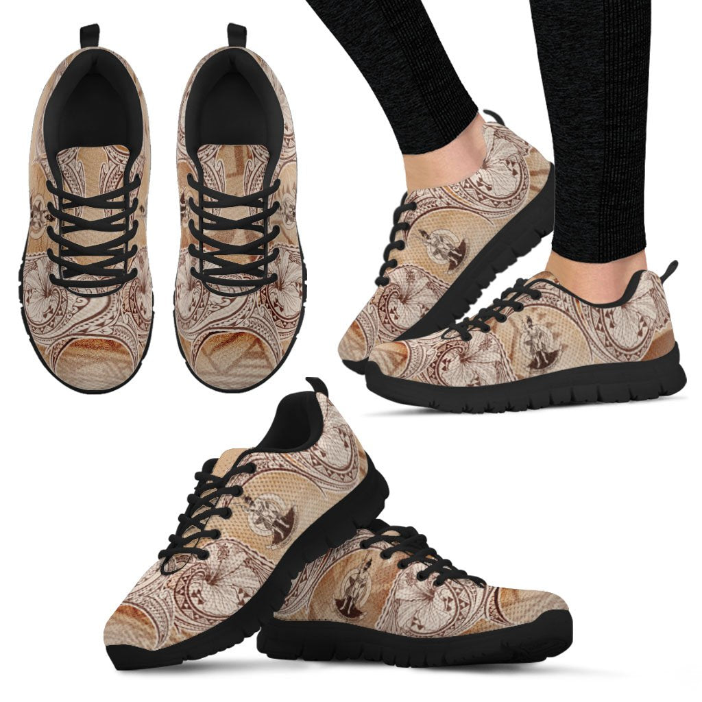 Vanuatu Sneakers - Hibiscus Flowers Vintage Style - Polynesian Pride