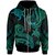 Marshall Islands Custom Zip Hoodie Polynesian Turtle With Pattern Unisex Blue Green - Polynesian Pride