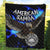 American Samoa Polynesian Premium Quilt - Eagle With Flame Blue - Polynesian Pride