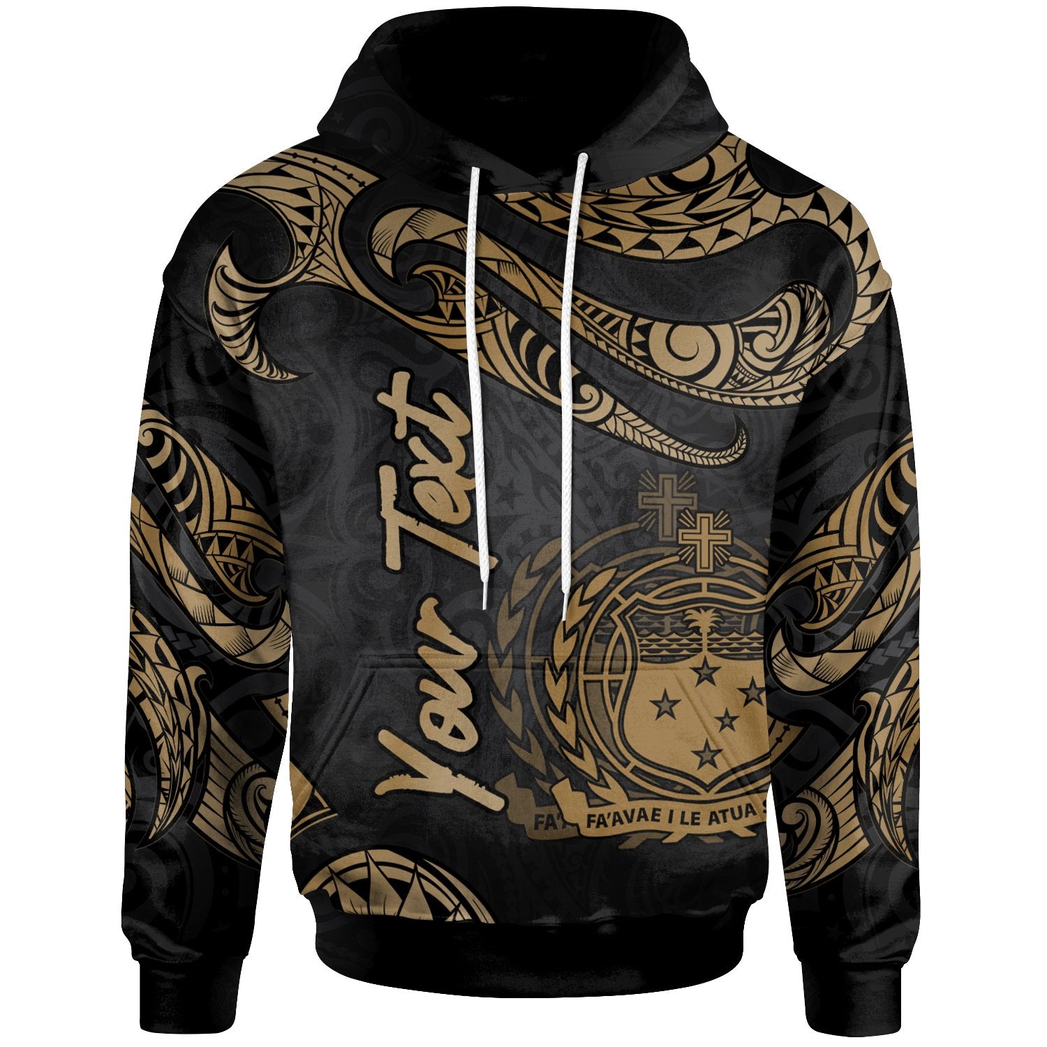 Samoa Polynesian Custom Hoodie Polynesian Tattoo Gold Version Unisex Gold - Polynesian Pride