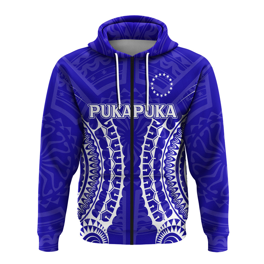 Custom Cook Islands Pukapuka Zip Hoodie Tribal Pattern LT12 - Polynesian Pride
