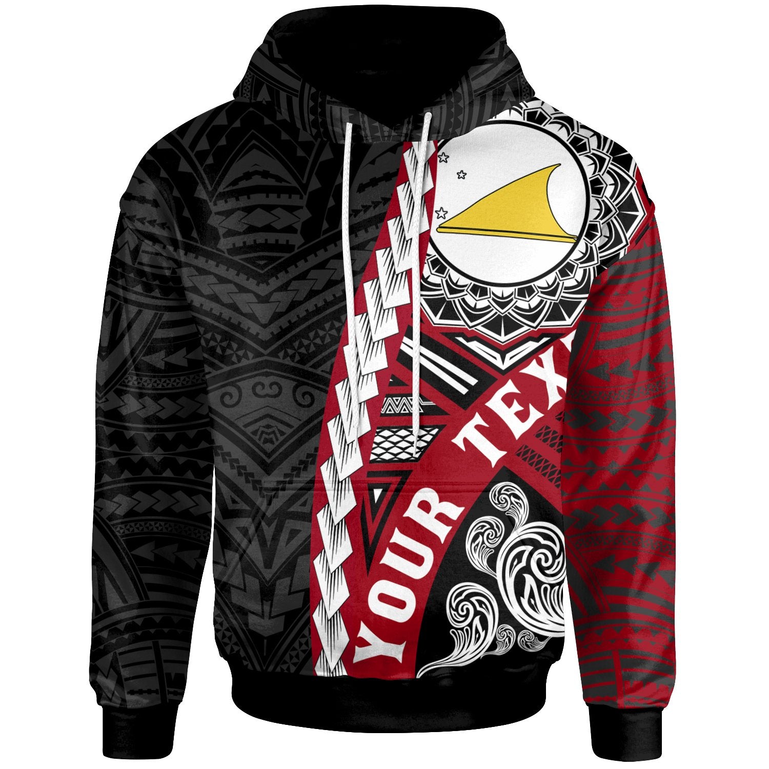 Tokelau Polynesian Custom Hoodie Wave Tattoo Unisex Black - Polynesian Pride