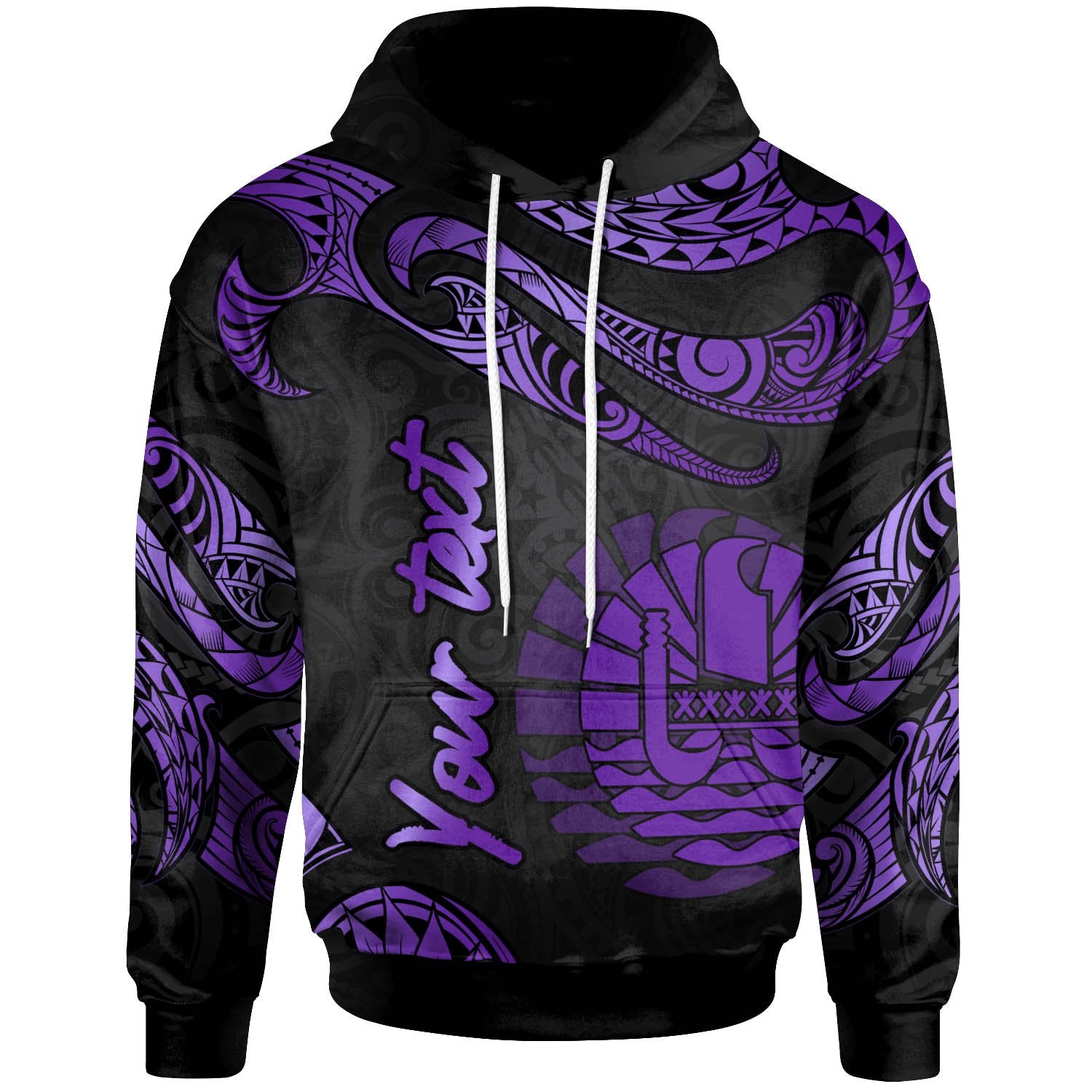 Tahiti Polynesian Custom Hoodie Polynesian Tattoo Purple Version Unisex Purple - Polynesian Pride