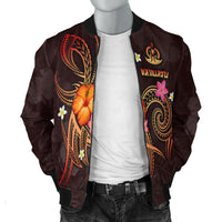 Vanuatu Polynesian Men's Bomber Jacket - Legend of Vanuatu (Red) - Polynesian Pride