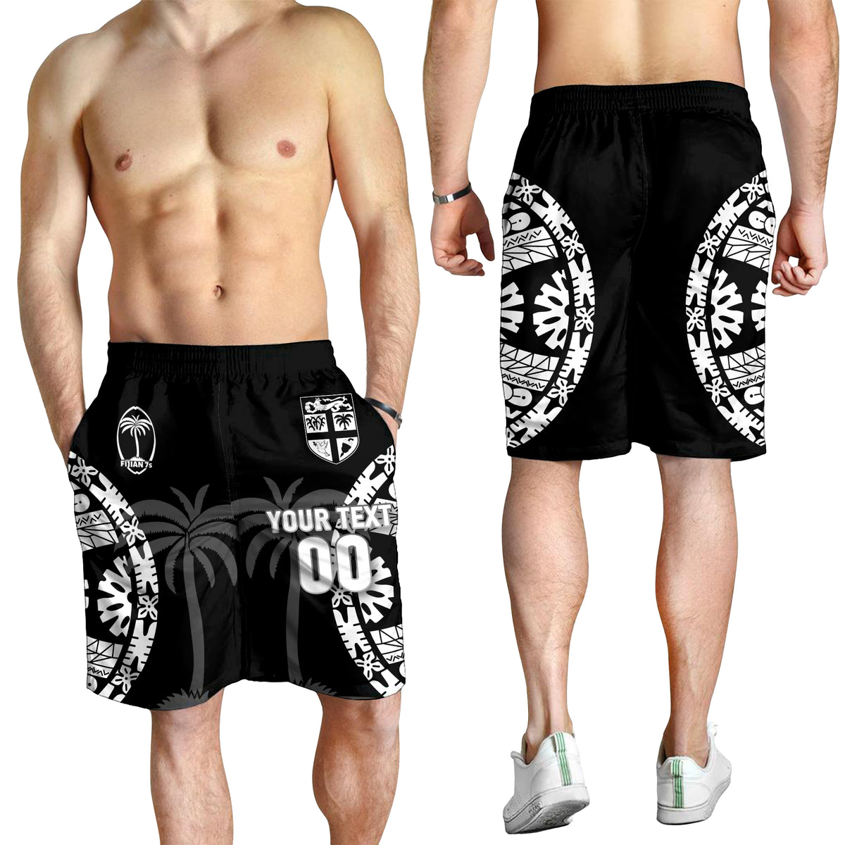 (Custom Personalised) Fiji Rugby Sevens Fijian Tapa Pattern Men Short - LT12 - Polynesian Pride