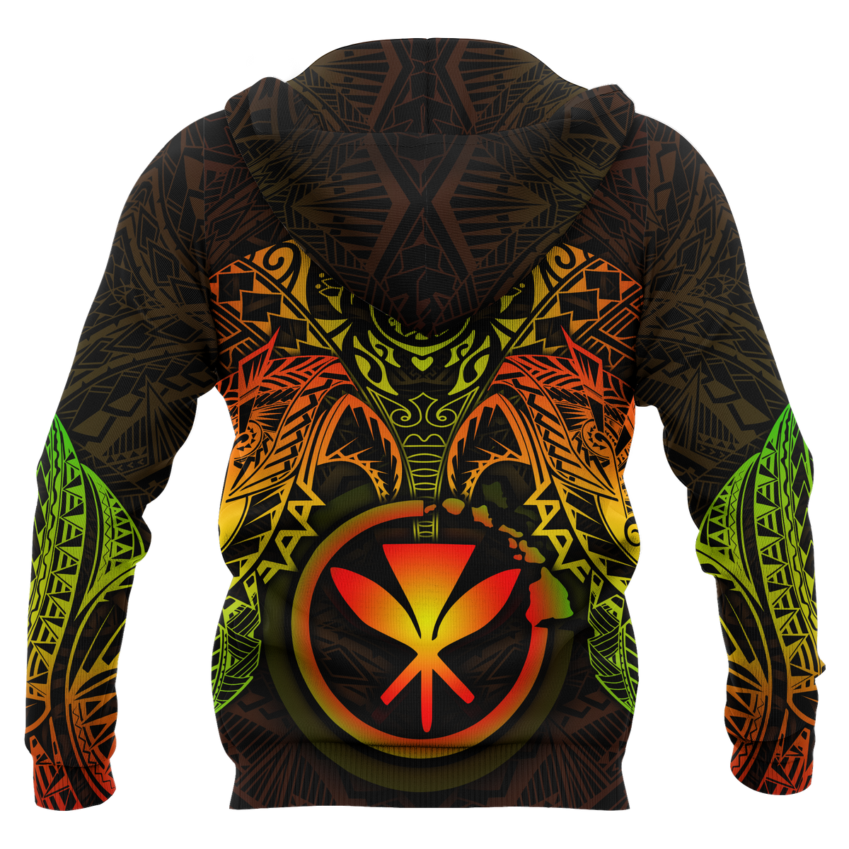 Polynesian Hawaii Zip up Hoodie Reggae Turtle Manta Ray - Polynesian Pride