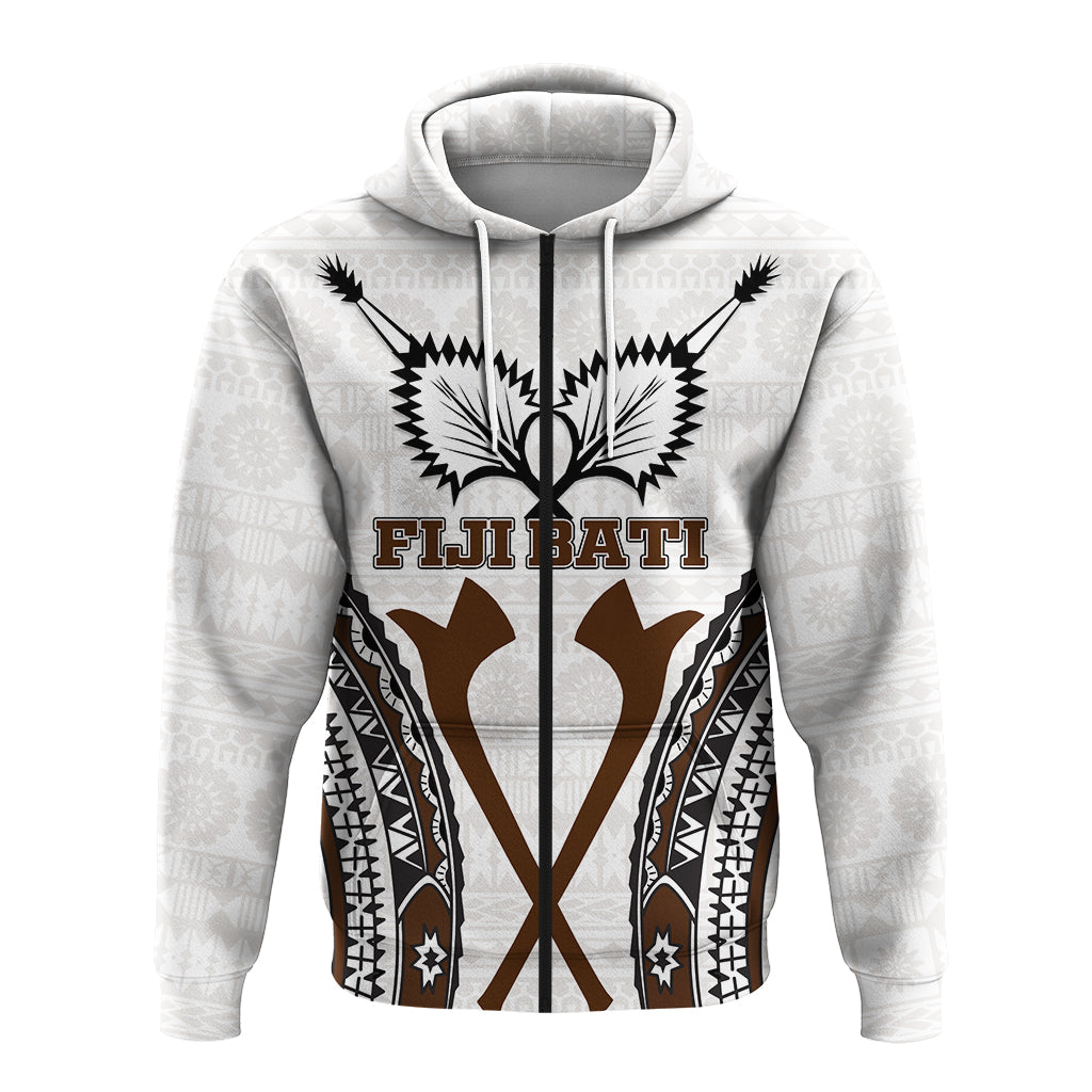 Fiji Bati Tapa Pattern Zip Hoodie LT12 - Polynesian Pride