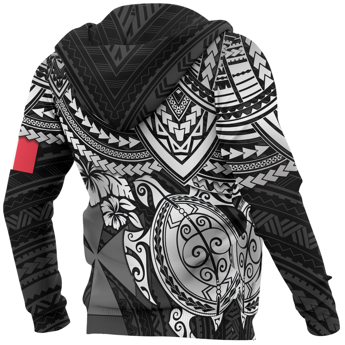 Wallis and Futuna Polynesian Hoodie (Zip up) White Turtle - Polynesian Pride
