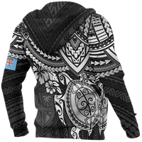 Fiji Polynesian Hoodie White Turtle - Polynesian Pride