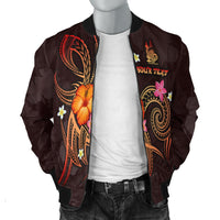 New Caledonia Polynesian Personalised Men's Bomber Jacket - Legend of New Caledonia (Red) - Polynesian Pride