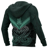 Maori Manaia New Zealand Zip up Hoodie Turquoise - Polynesian Pride