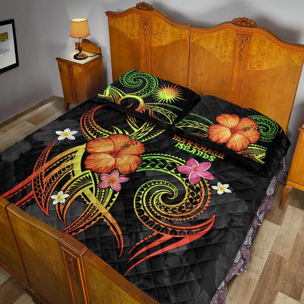 Marshall Islands Polynesian Quilt Bed Set - Legend of Marshall Islands (Reggae) - Polynesian Pride