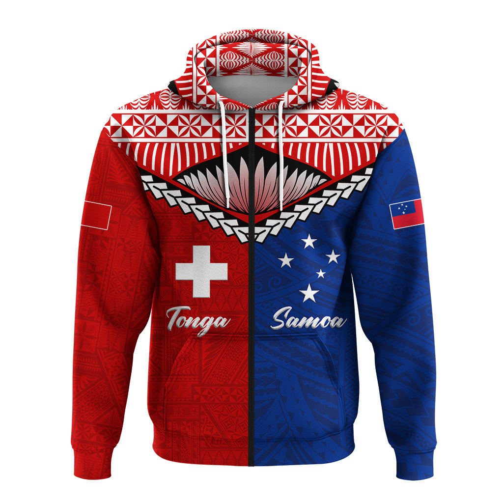 Tonga Combine Samoa Pride Zip Hoodie LT12 - Polynesian Pride