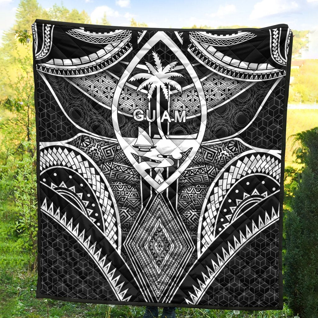 Polynesian Premium Quilts - Guam Symbols With Poly Patterns - Polynesian Pride