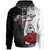 Guam Polynesian Custom Hoodie Coat of Arm With Hibiscus White Unisex White - Polynesian Pride