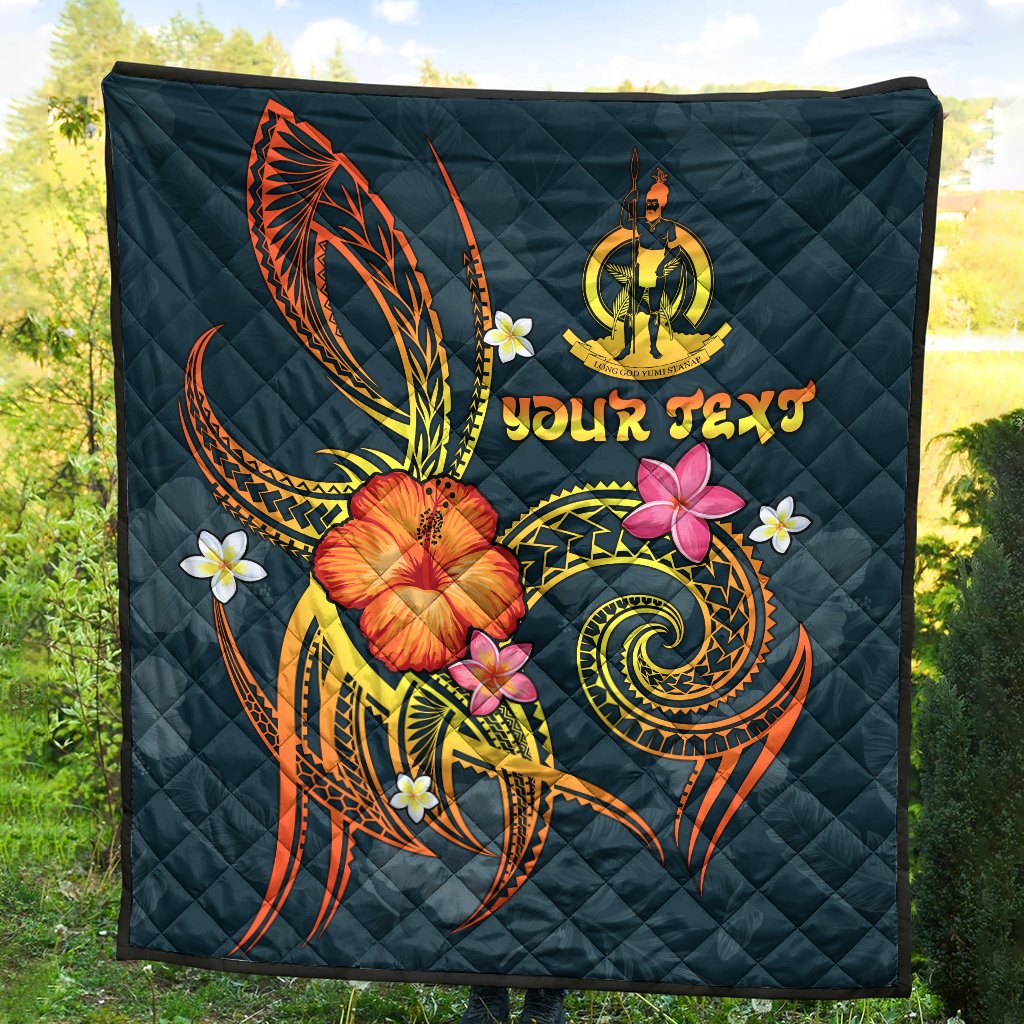 Vanuatu Polynesian Personalised Premium Quilt - Legend of Vanuatu (Blue) - Polynesian Pride