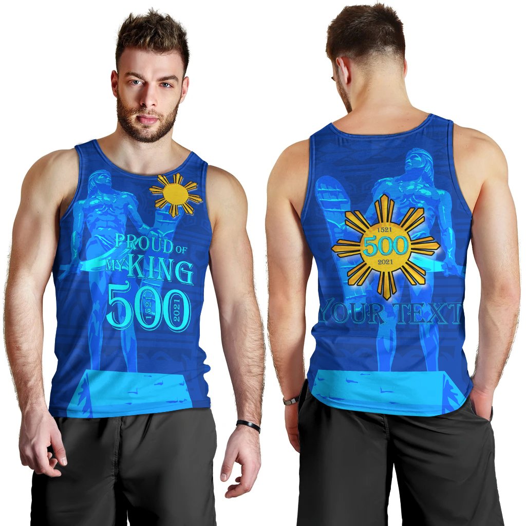 Philippines Custom Personalised Men's Tank Top - Proud Of My King Blue - Polynesian Pride