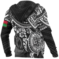 Vanuatu Polynesian Zip up Hoodie White Turtle - Polynesian Pride