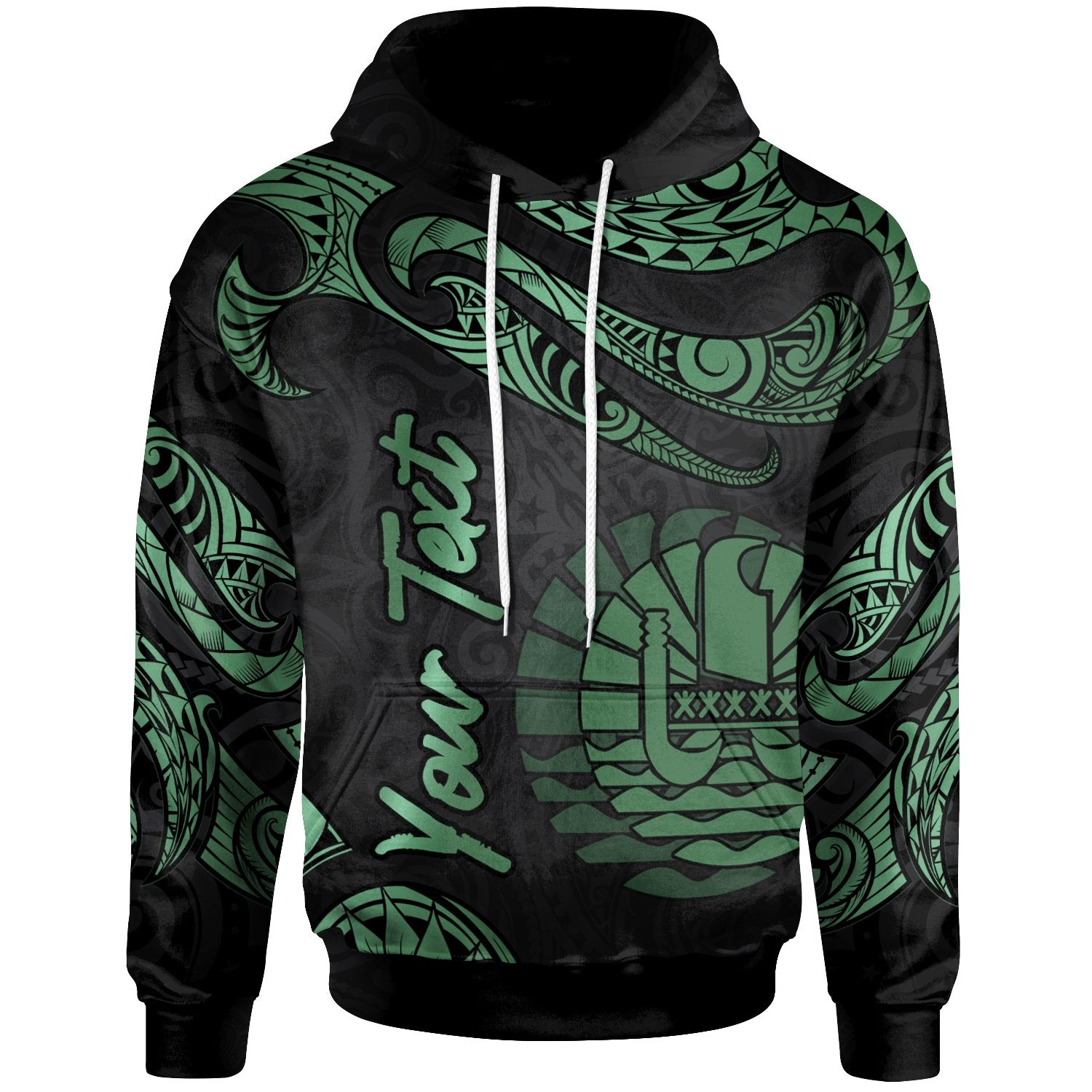 Tahiti Polynesian Custom Hoodie Polynesian Tattoo Green Version Unisex Green - Polynesian Pride