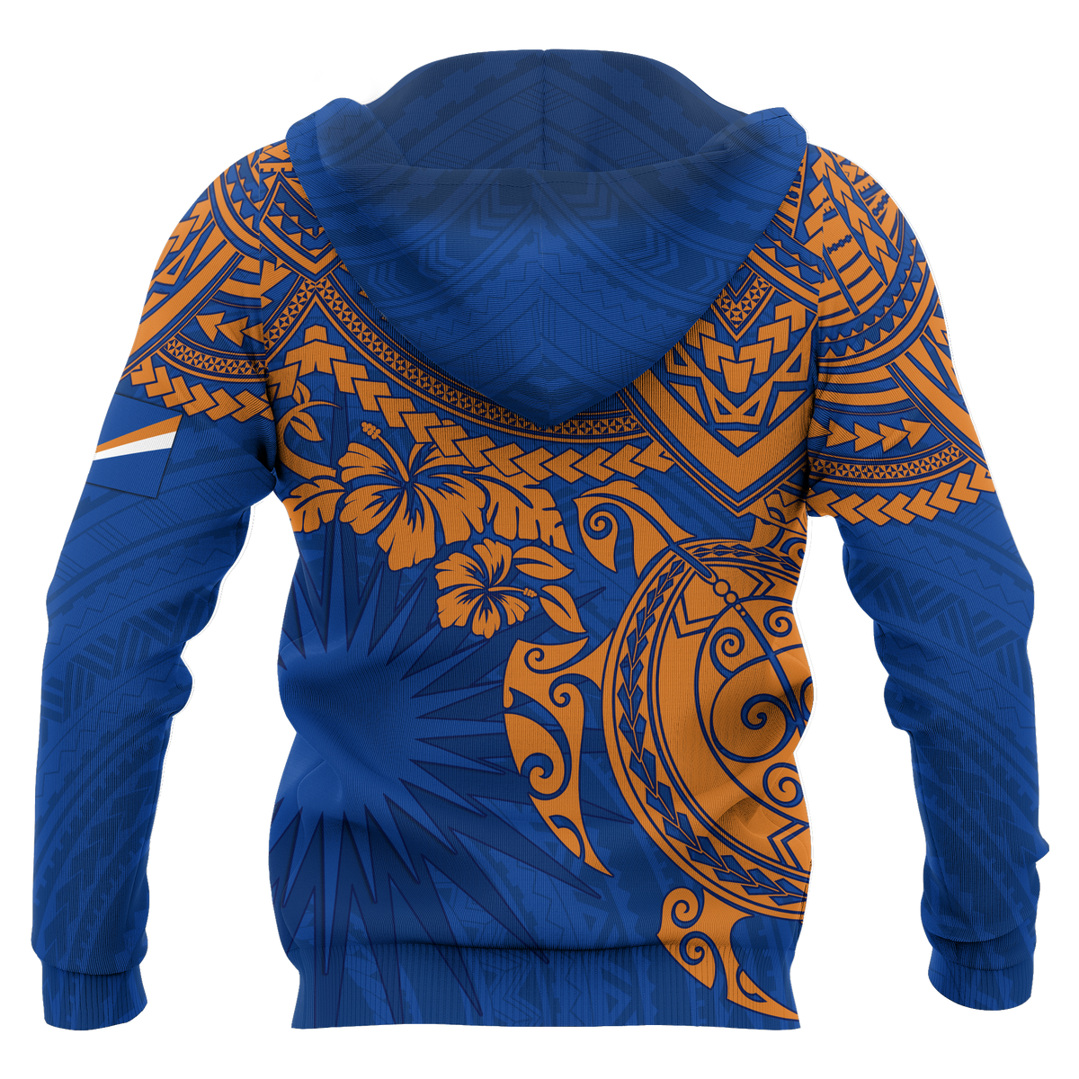Marshall Islands Polynesian Hoodie Blue Turtle - Polynesian Pride