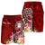 Fiji Custom Personalised Men's Shorts - Turtle Plumeria (Red) - Polynesian Pride