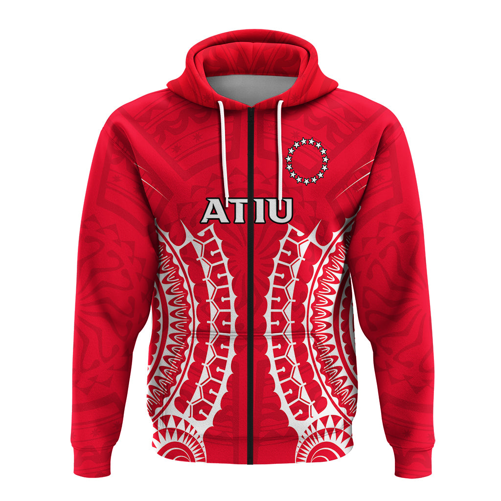 Custom Cook Islands Atiu Zip up Hoodie Tribal Pattern LT12 - Polynesian Pride