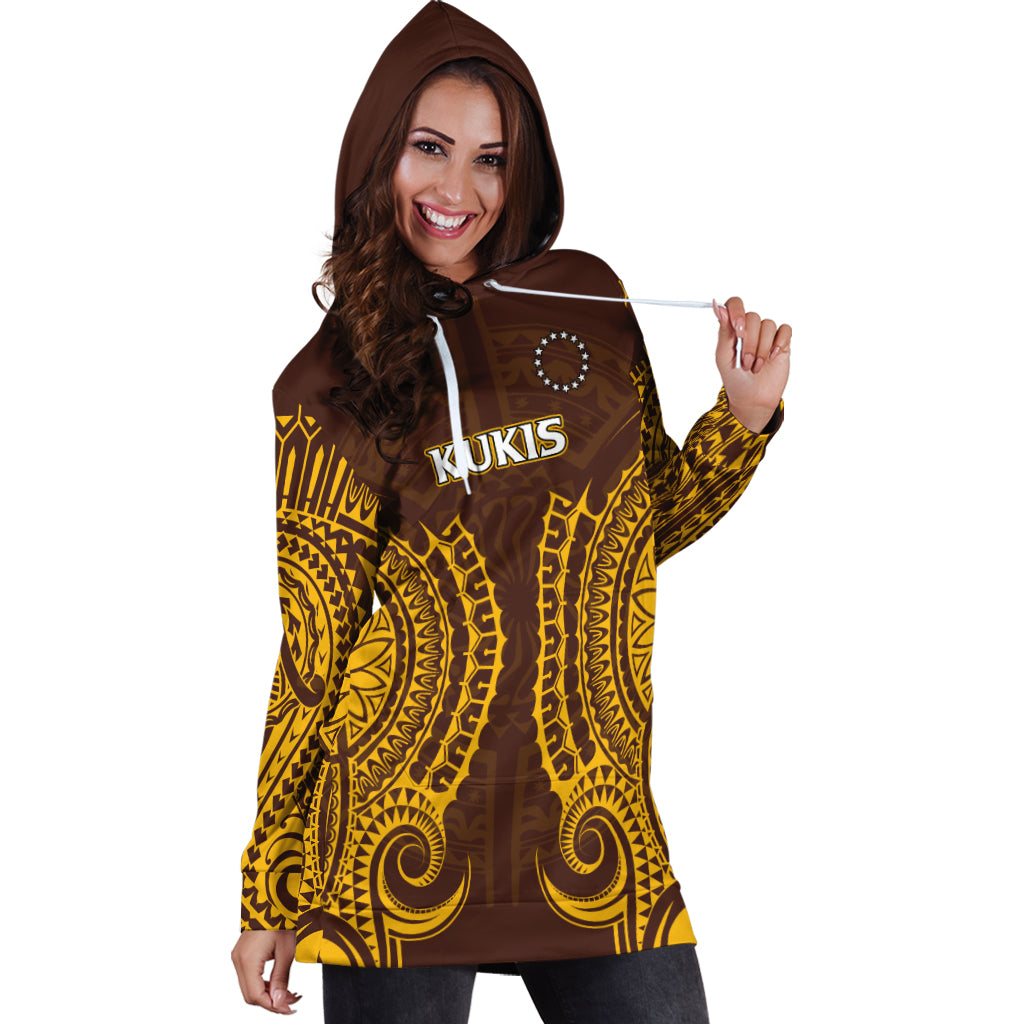 (Custom Personalised) Cook Islands Kukis Hoodie Dress - Tribal Pattern - LT12 - Polynesian Pride