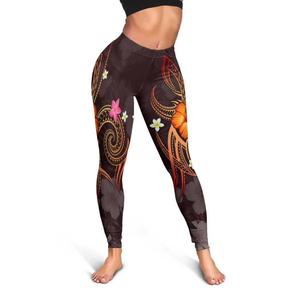 Guam Polynesian Women's Leggings - Legend of Guam (Red) Red - Polynesian Pride