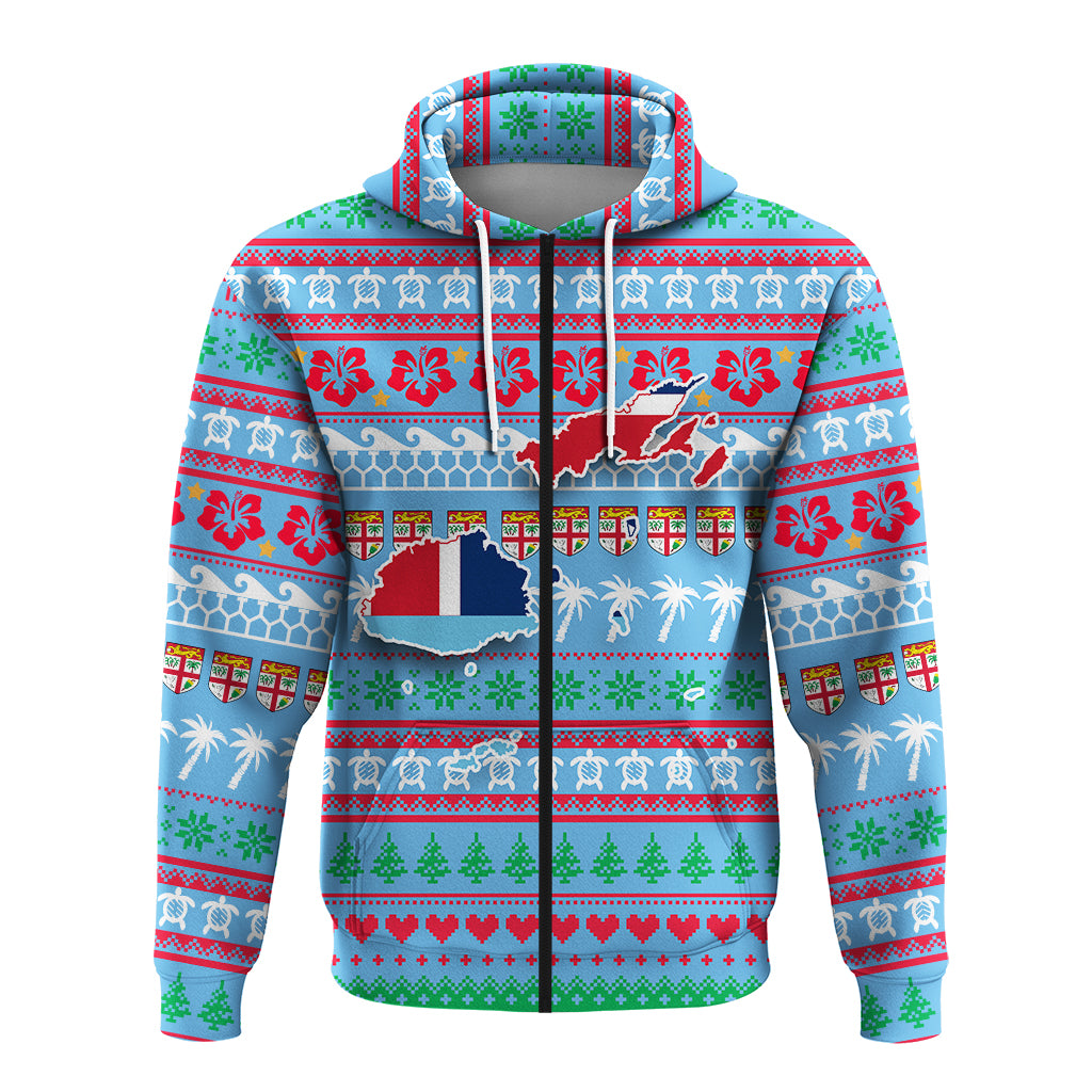 Fiji Christmas Zip Hoodie Ugly Christmas LT12 - Polynesian Pride