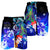 Fiji Custom Personalised Men's Shorts - Humpback Whale with Tropical Flowers (Blue) - Polynesian Pride