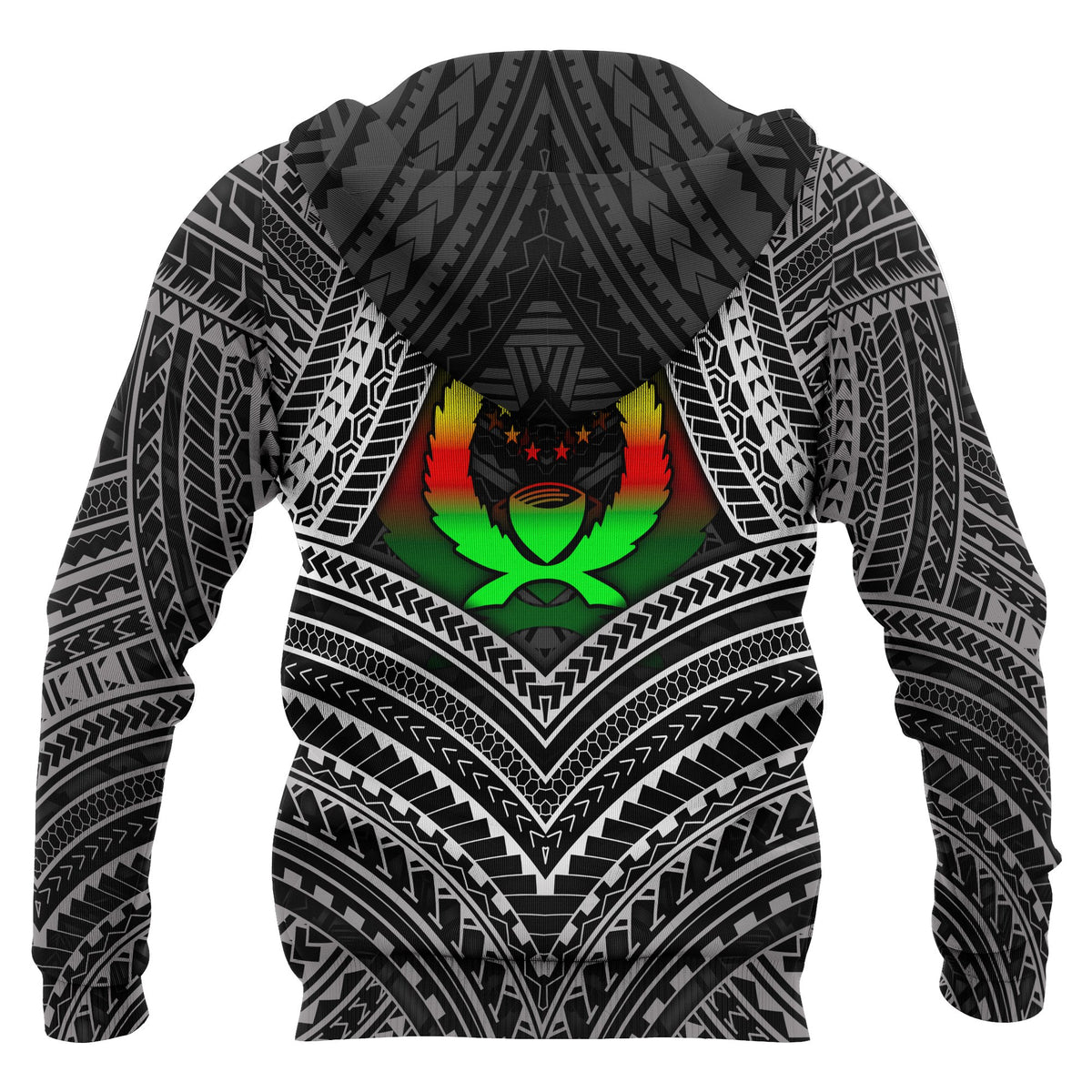 Pohnpei Polynesian Hoodie Pohnpei Flag Reggae Color - Polynesian Pride