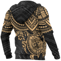 Polynesian Zip Hoodie Polynesian Golden Turtle - Polynesian Pride