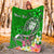 Fiji Custom Personalised Premium Blanket - Turtle Plumeria (Green) - Polynesian Pride