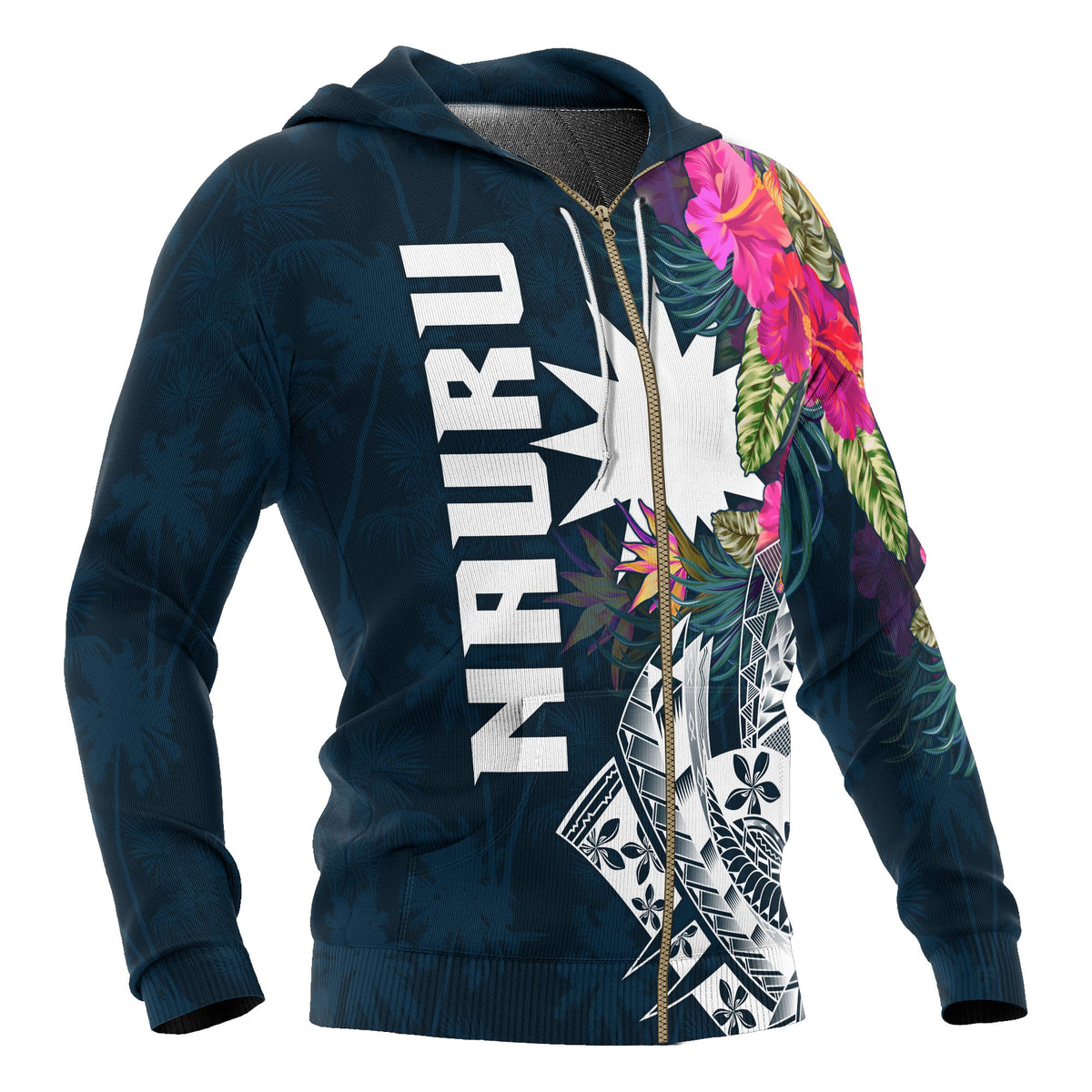 Nauru Zip up Hoodie Summer Vibes - Polynesian Pride