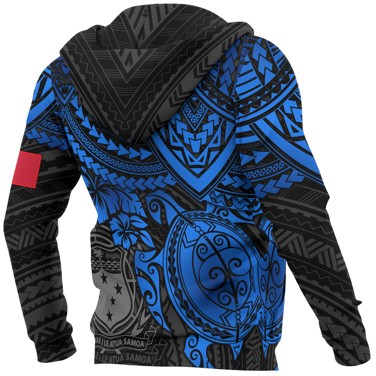 Samoa Polynesian Hoodie (Zip up) Blue Turtle - Polynesian Pride