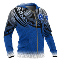 Chuuk Micronesia Zip up Hoodie Tattoo Pattern - Polynesian Pride