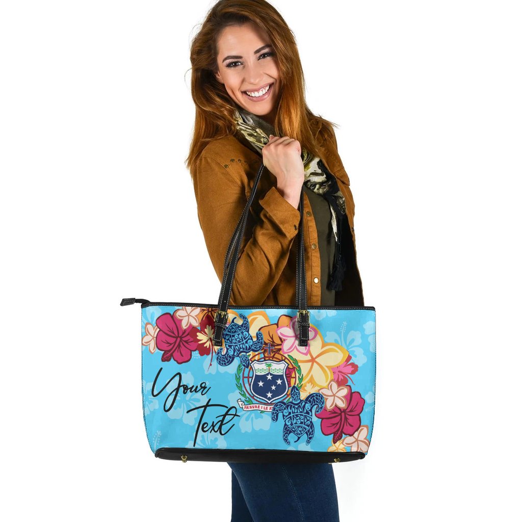 Samoa Custom Personalised Leather Tote - Tropical Style - Polynesian Pride