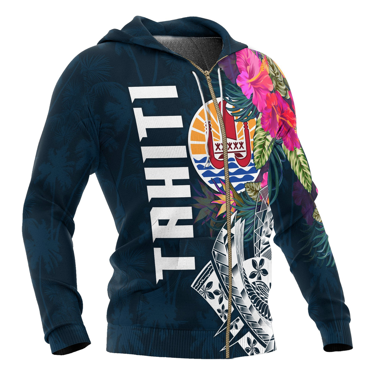 Tahiti Zip up Hoodie Tahiti Summer Vibes - Polynesian Pride