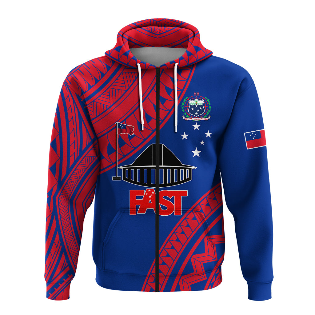 F.A.S.T Samoa Zip up Hoodie Samoan Pattern LT12 - Polynesian Pride