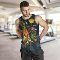 Marshall Islands Polynesian Men's Tank Top - Legend of Marshall Islands (Blue) - Polynesian Pride