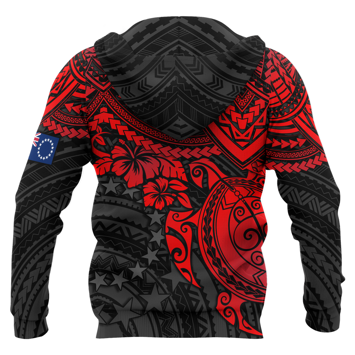 Cook Islands Polynesian Zip up Hoodie Red Turtle - Polynesian Pride