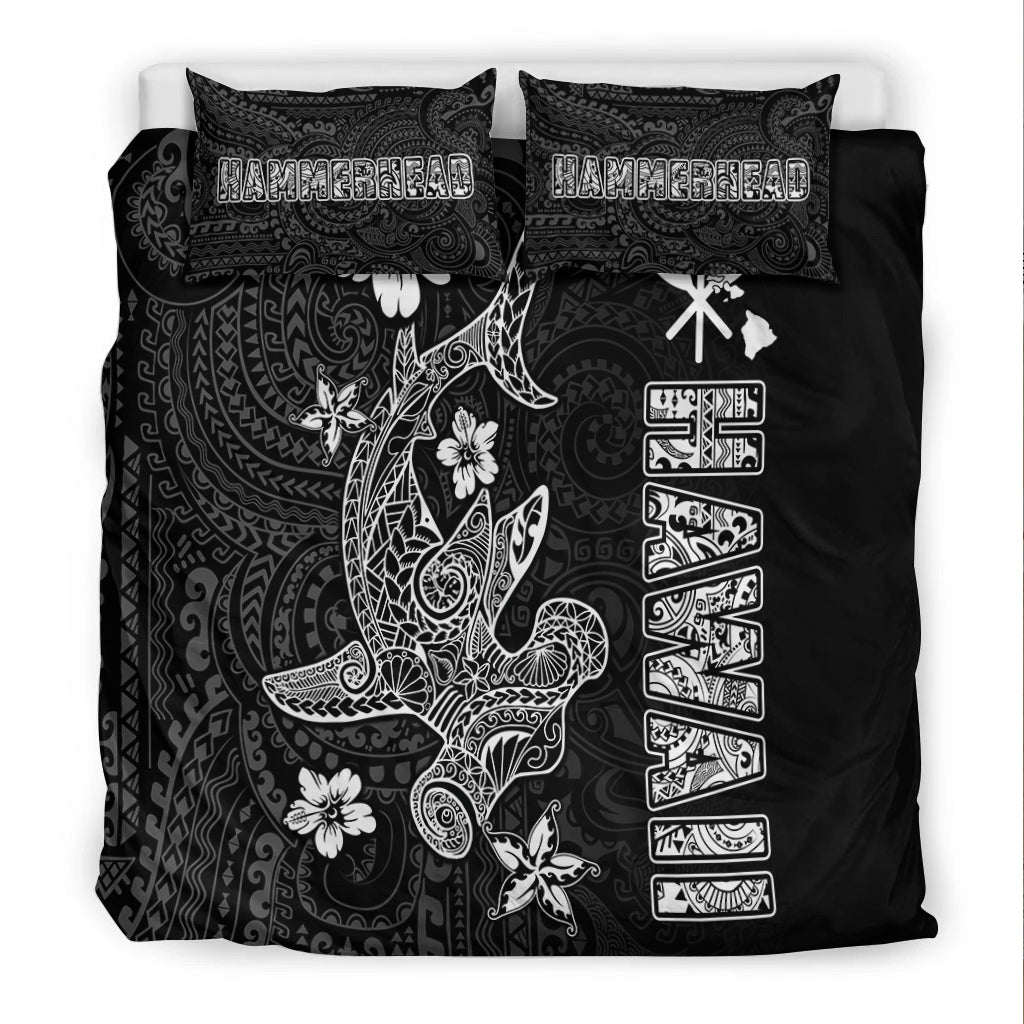 Hawaii Hammerhead Shark Hibiscus Hawaii Pattern Bedding Set - LT2 - Polynesian Pride