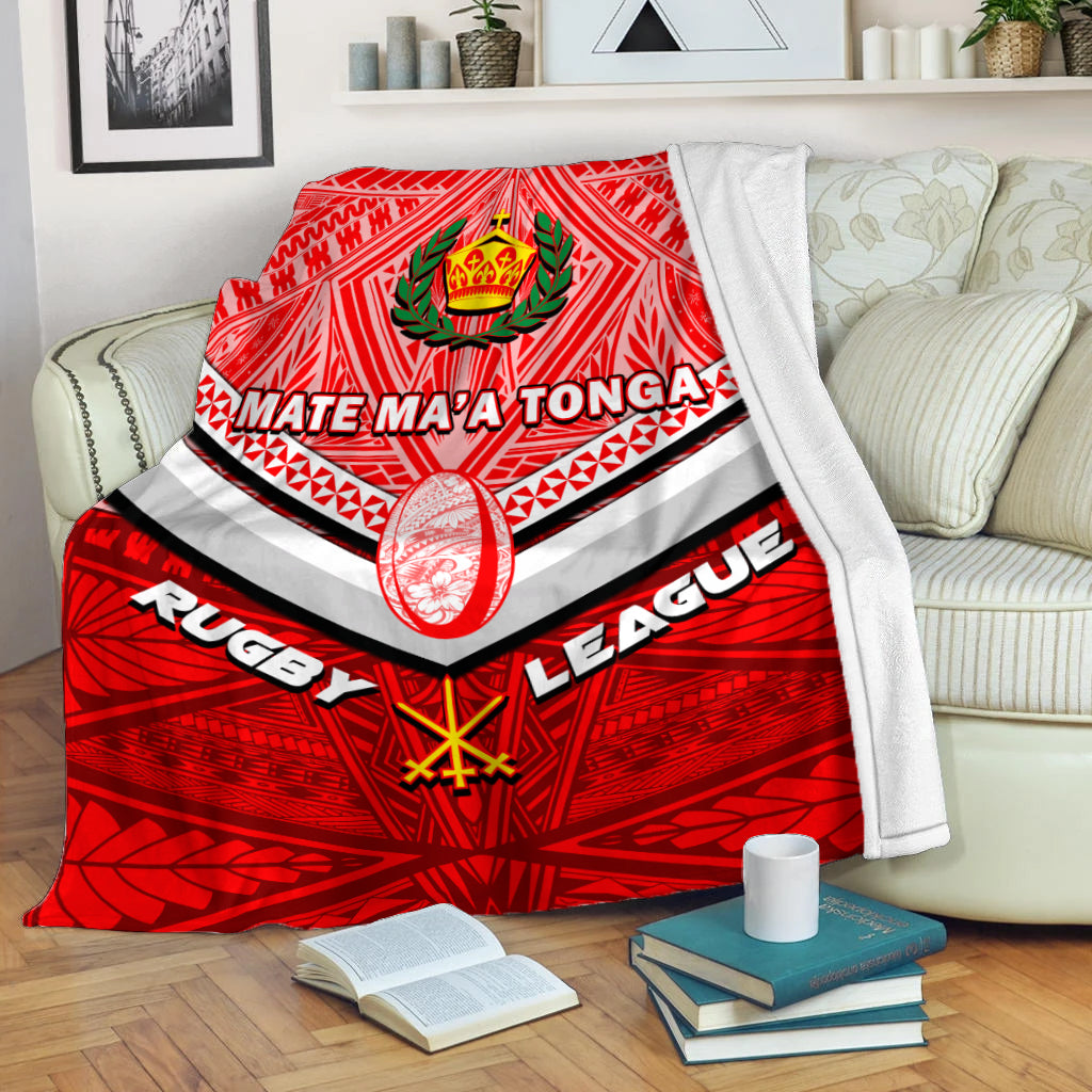 Tonga Rugby Mate Ma'a Tonga Tapa Pattern Blanket - LT2 - Polynesian Pride