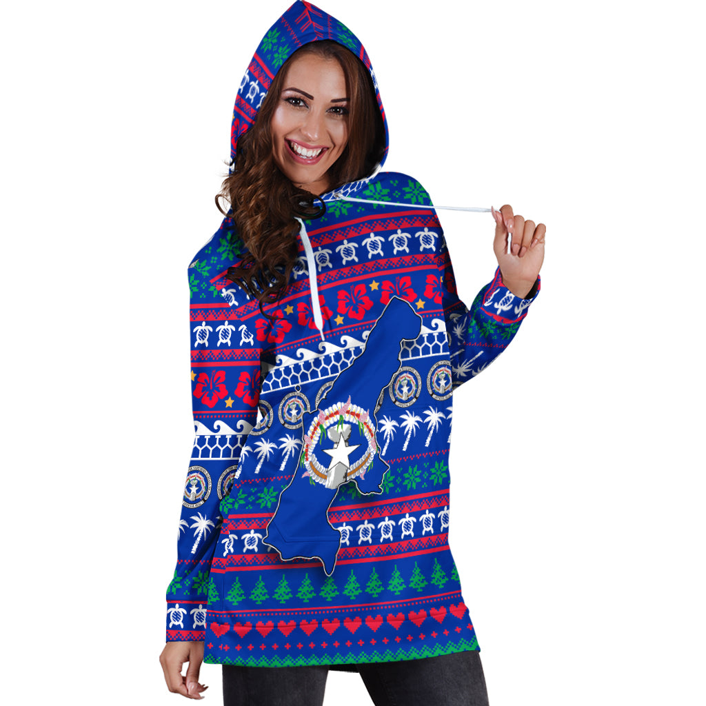 Northern Mariana Islands Christmas Hoodie Dress - Ugly Christmas - LT12 - Polynesian Pride