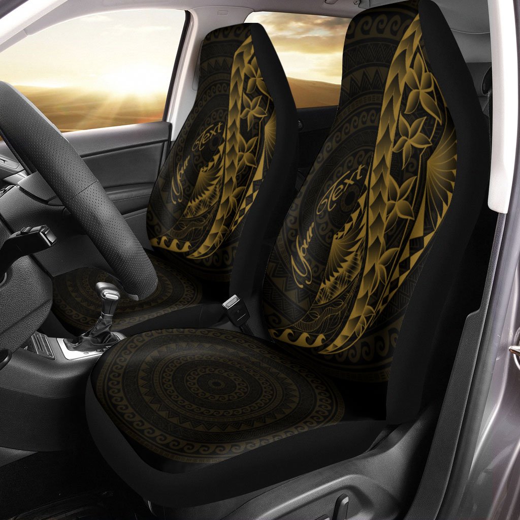 Samoa Car Seat Covers - Custom Personalised Polynesian Pattern Style Gold Color Universal Fit Gold - Polynesian Pride