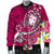 Fiji Men's Bomber Jacket - Turtle Plumeria (Pink) Pink - Polynesian Pride