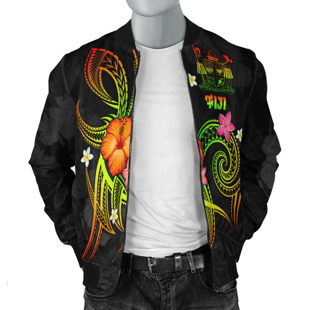 Fiji Polynesian Men's Bomber Jacket - Legend of Fiji (Reggae) - Polynesian Pride